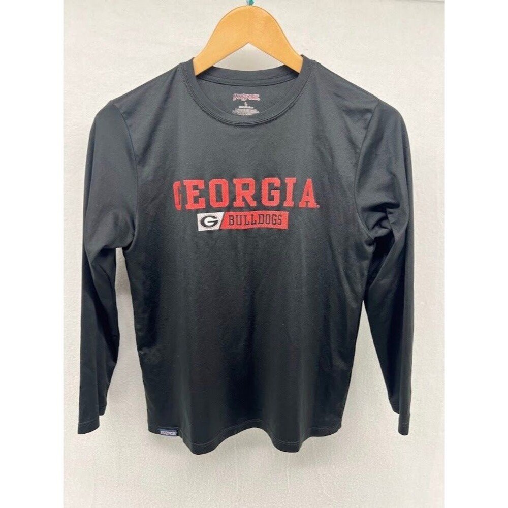 Boys SIze Large Georgia Bulldogs Long‎ Sleeve Black Performance Shirt Jansport